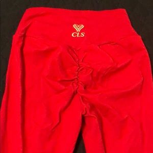 CLS custom hot pink scrunch leggings; Size M